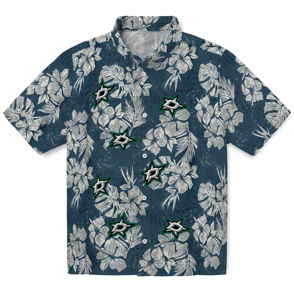 Dallas Stars Hawaiian Shirt - Hibiscus Flowers | Hula Hawaiian Shirts