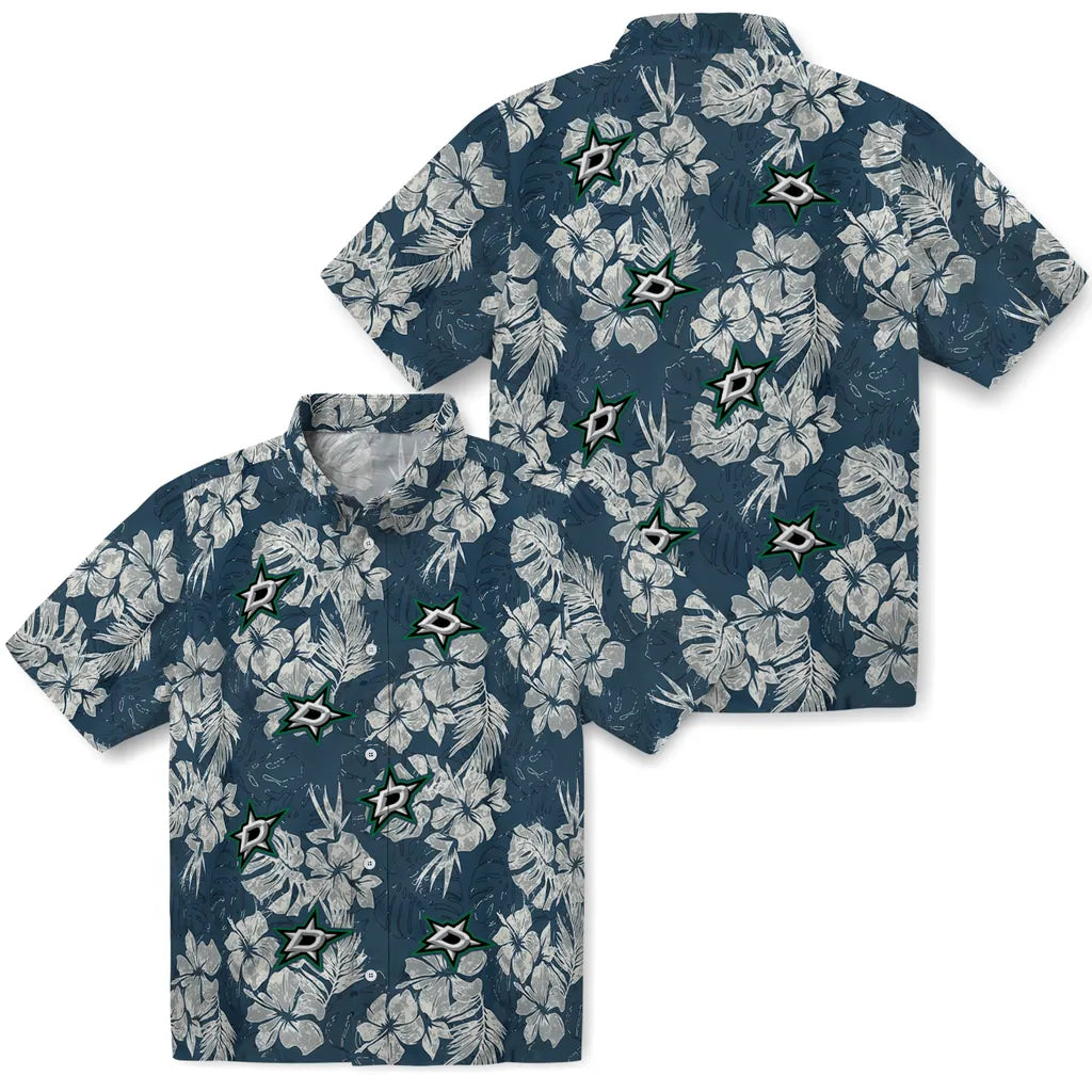 Dallas Stars Hawaiian Shirt - Hibiscus Flowers | Hula Hawaiian Shirts