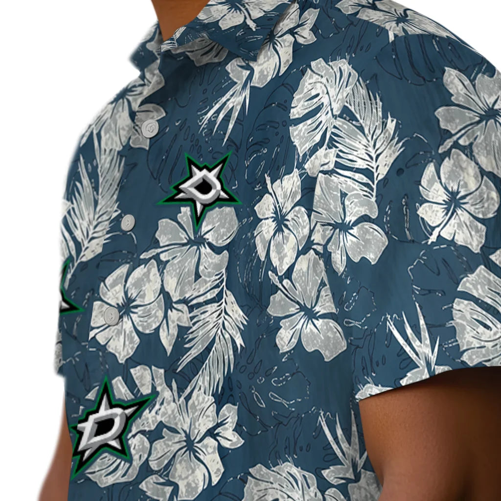 Dallas Stars Hawaiian Shirt - Hibiscus Flowers | Hula Hawaiian Shirts