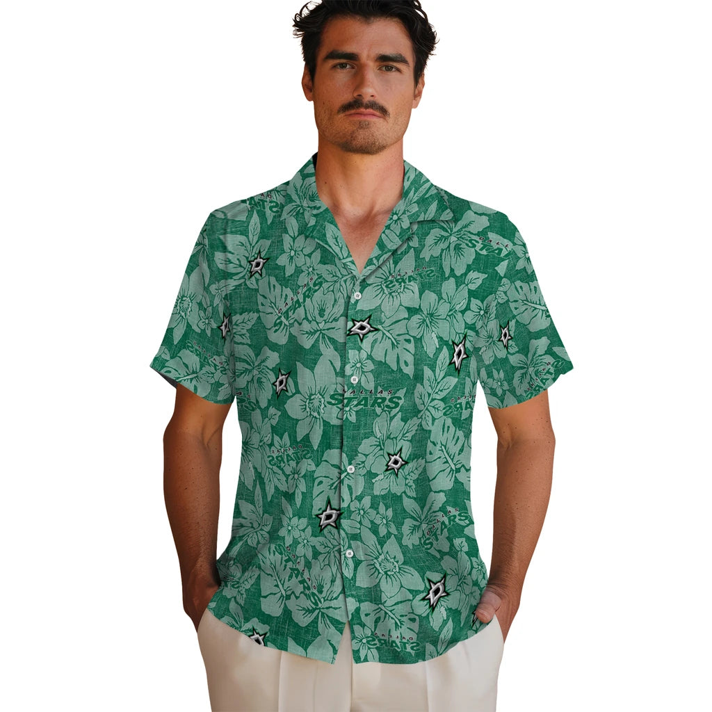 Dallas Stars Hawaiian Shirt - Hibiscus Oasis | Hula Hawaiian Shirts