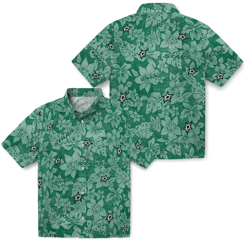 Dallas Stars Hawaiian Shirt - Hibiscus Oasis | Hula Hawaiian Shirts