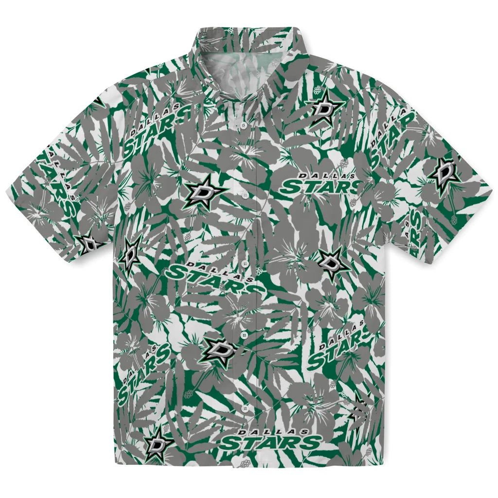 Dallas Stars Hawaiian Shirt - Hibiscus Overlay | Hula Hawaiian Shirts