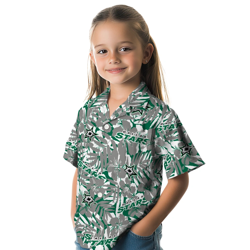 Dallas Stars Hawaiian Shirt - Hibiscus Overlay | Hula Hawaiian Shirts