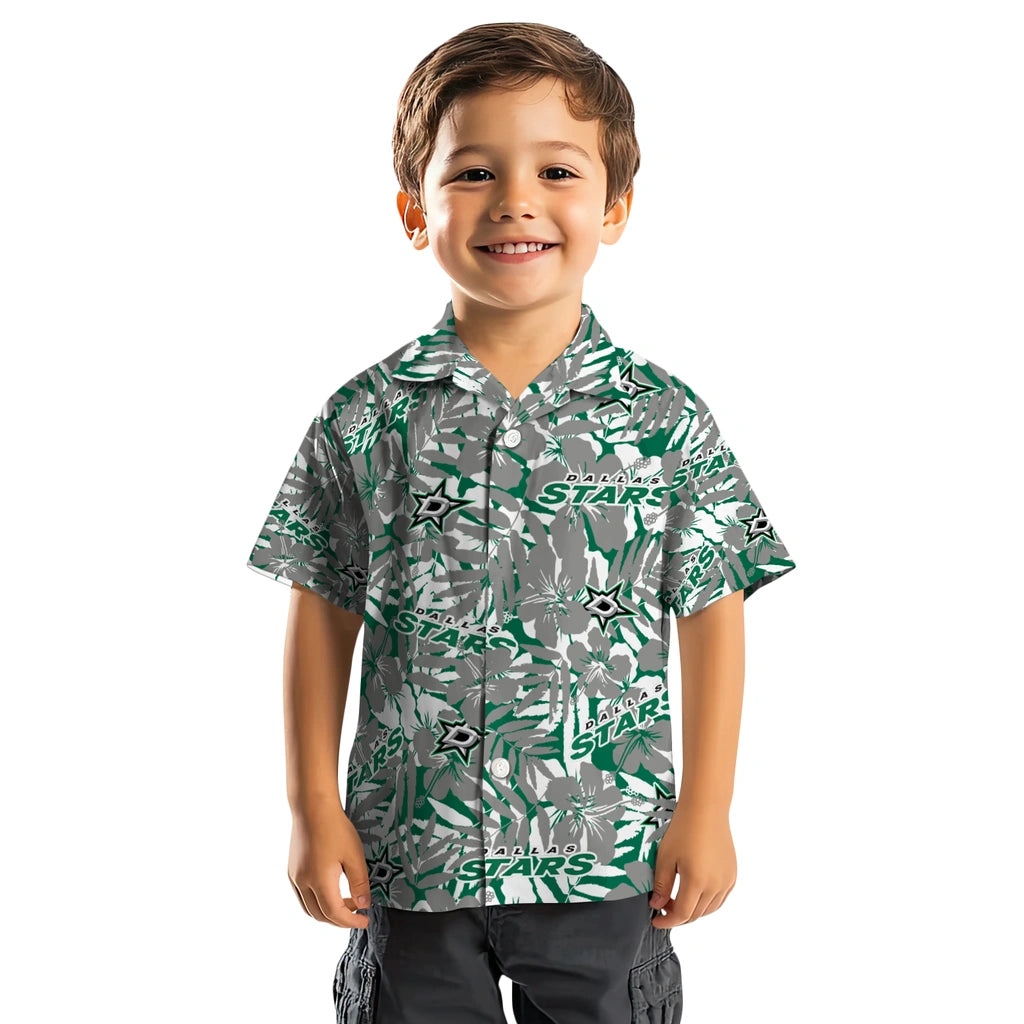 Dallas Stars Hawaiian Shirt - Hibiscus Overlay | Hula Hawaiian Shirts