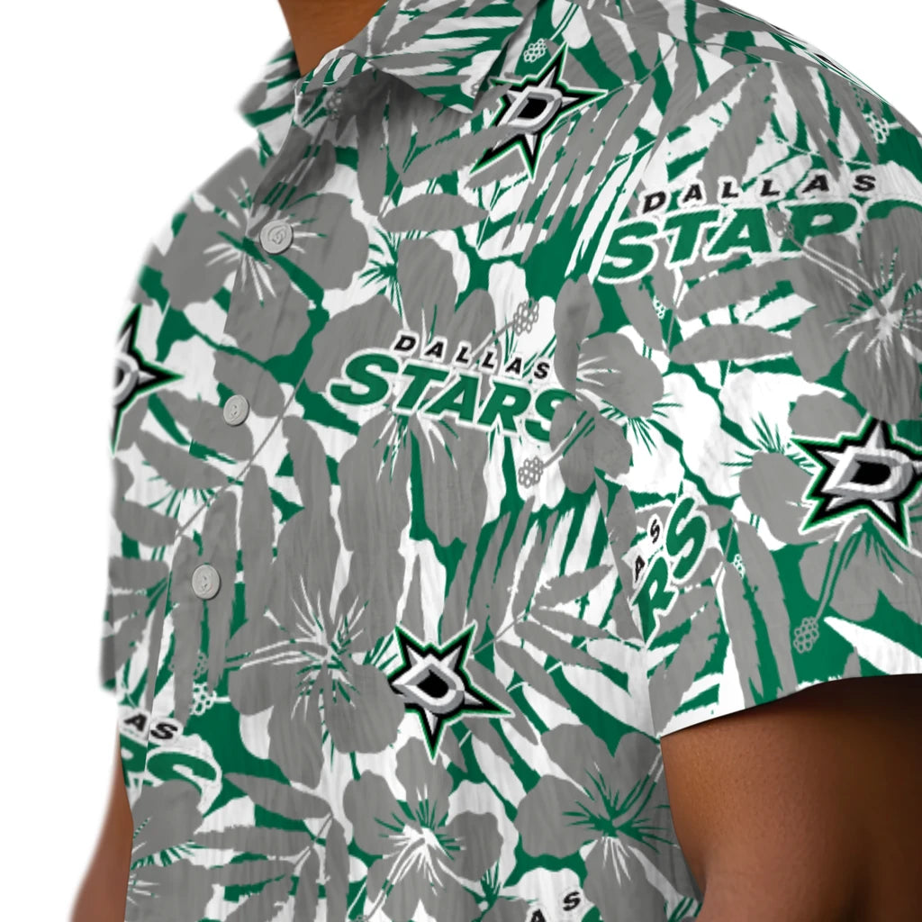Dallas Stars Hawaiian Shirt - Hibiscus Overlay | Hula Hawaiian Shirts