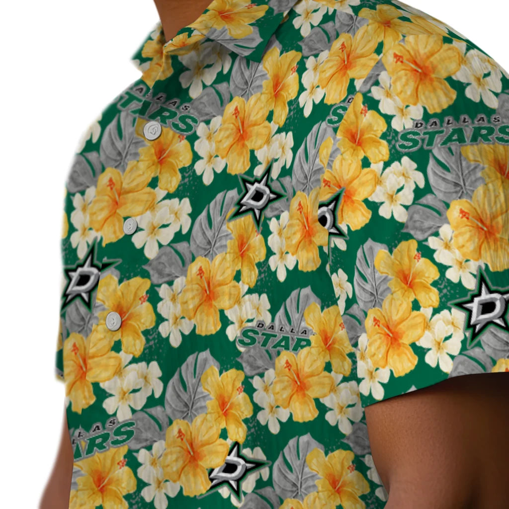 Dallas Stars Hawaiian Shirt - Hibiscus Tropics | Hula Hawaiian Shirts