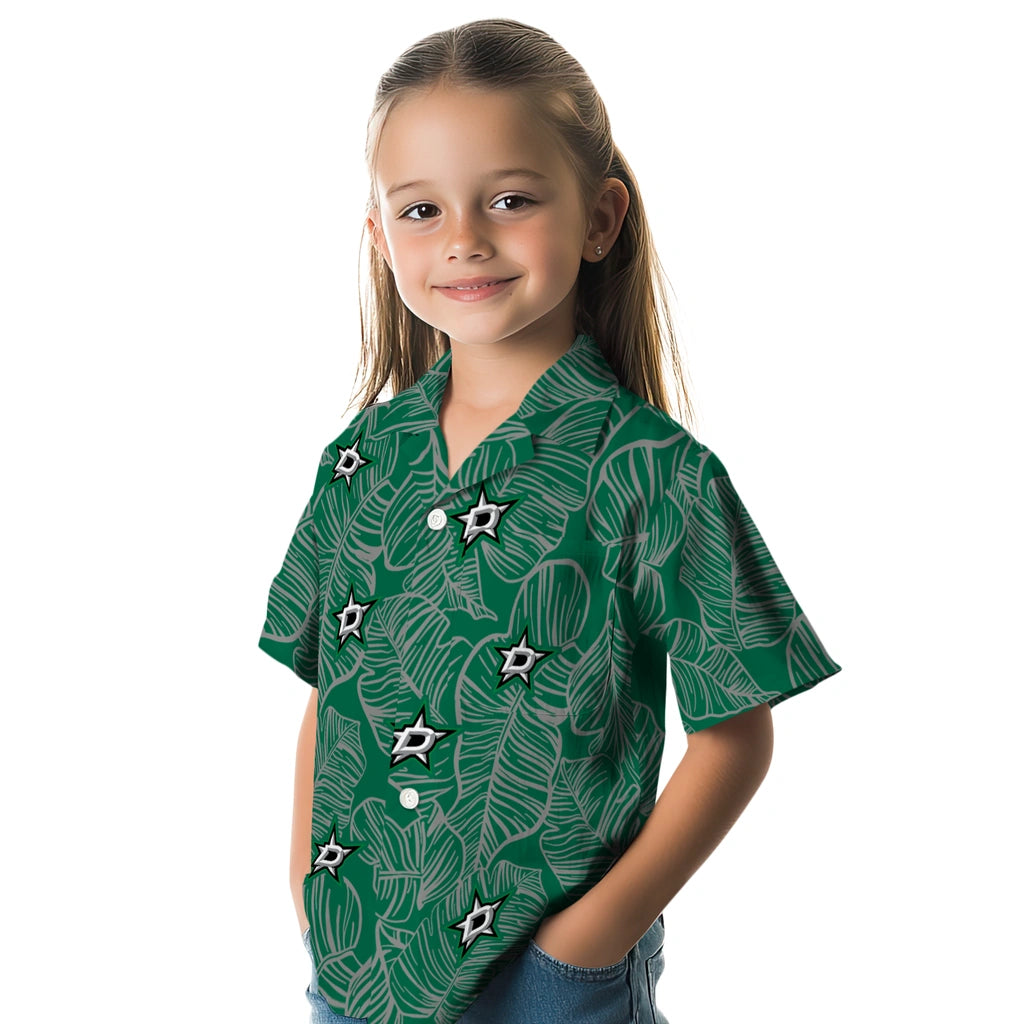 Dallas Stars Hawaiian Shirt - Leaf Outline | Hula Hawaiian Shirts