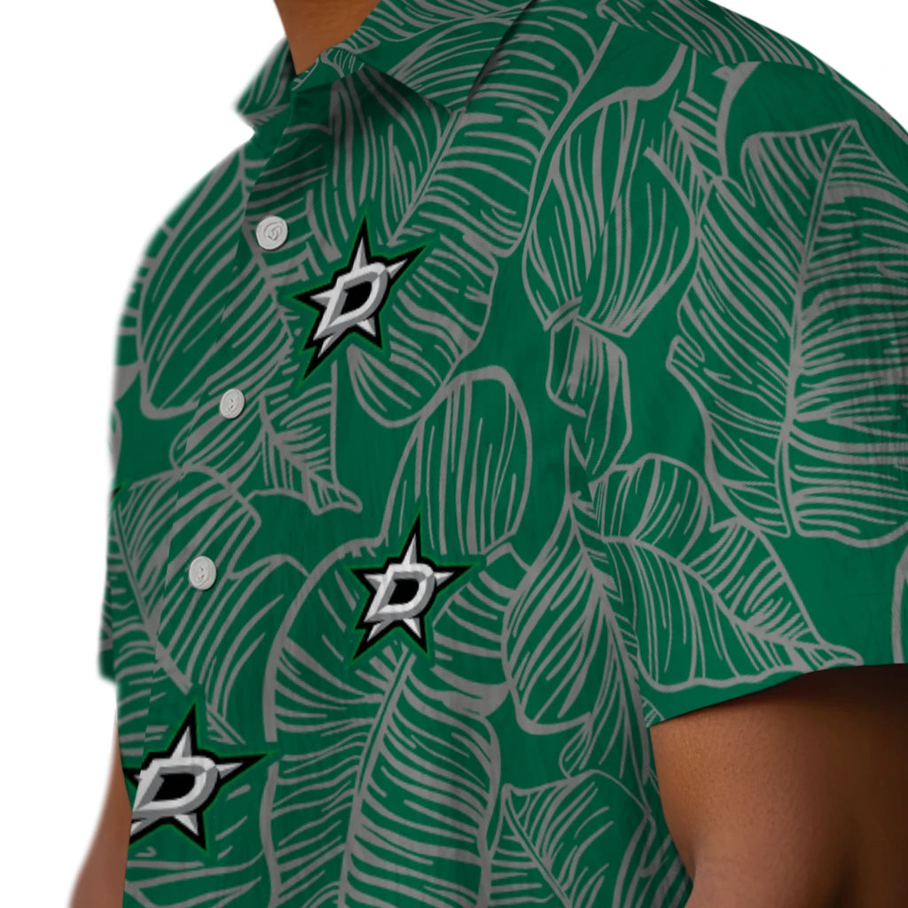 Dallas Stars Hawaiian Shirt - Leaf Outline | Hula Hawaiian Shirts