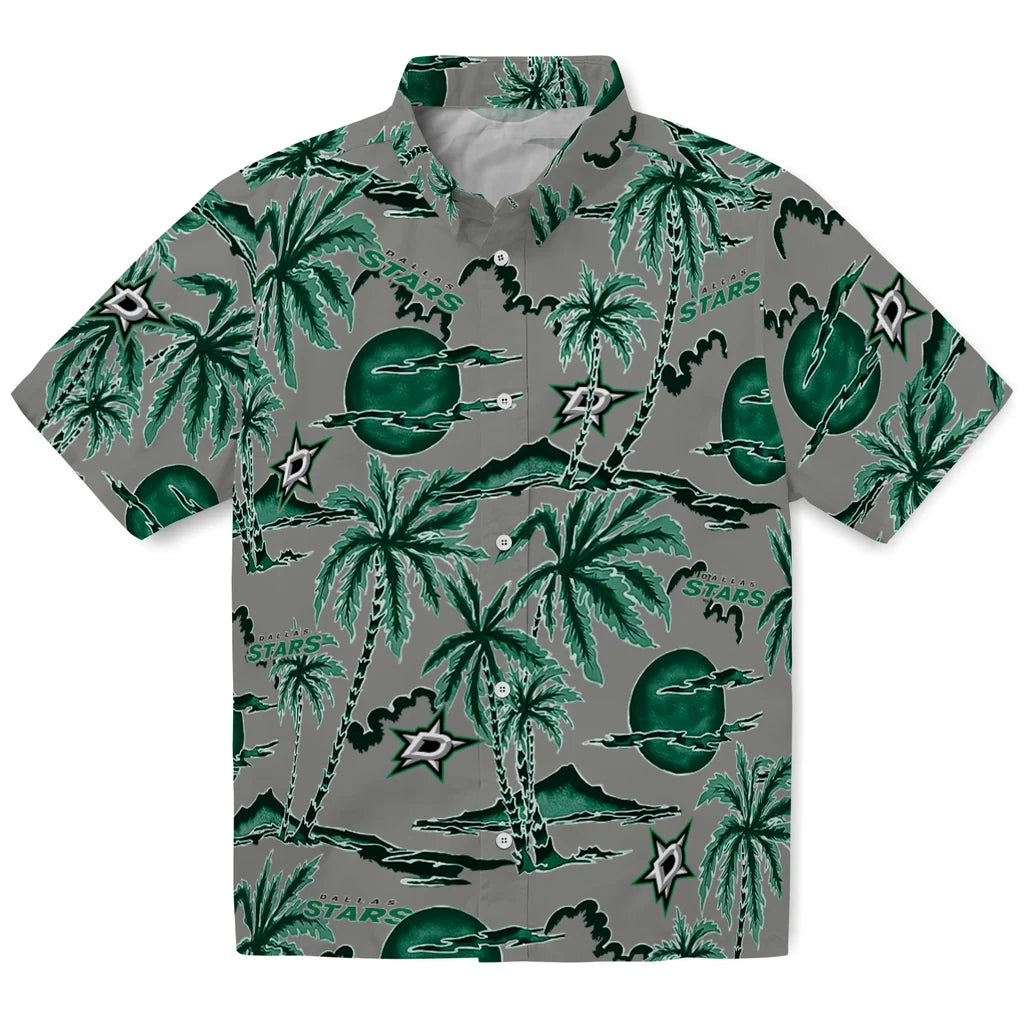 Dallas Stars Hawaiian Shirt - Palm Sunset | Hula Hawaiian Shirts