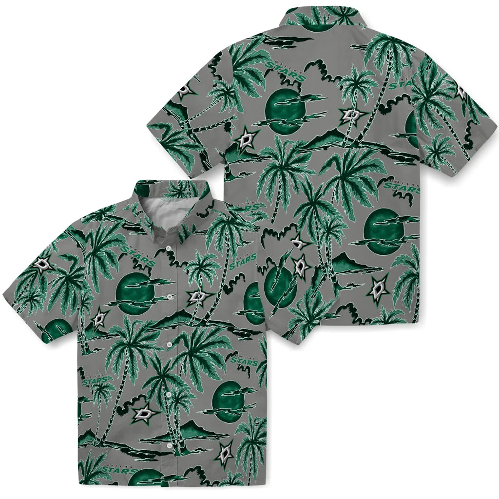 Dallas Stars Hawaiian Shirt - Palm Sunset | Hula Hawaiian Shirts