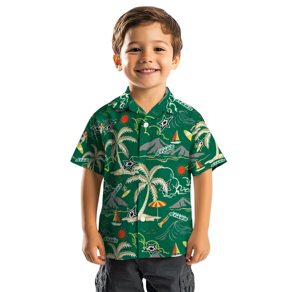 Dallas Stars Hawaiian Shirt - Palm Tree Island | Hula Hawaiian Shirts