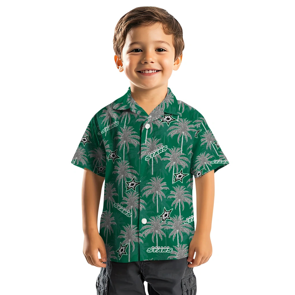 Dallas Stars Hawaiian Shirt - Palm Tree Motif | Hula Hawaiian Shirts
