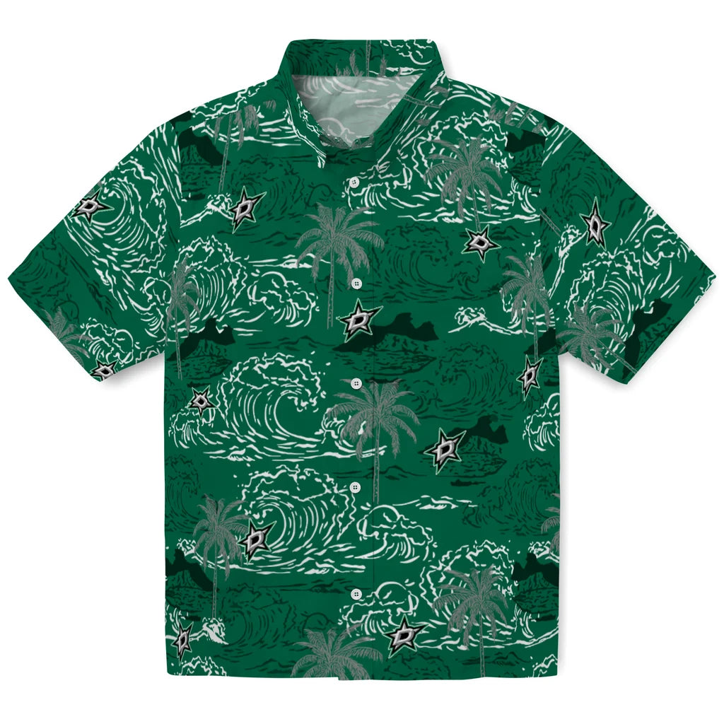 Dallas Stars Hawaiian Shirt - Wave Palm | Hula Hawaiian Shirts