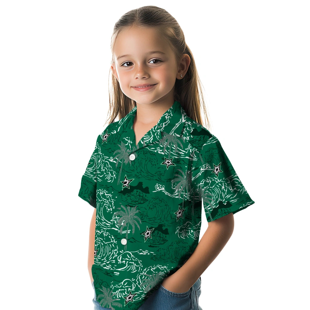 Dallas Stars Hawaiian Shirt - Wave Palm | Hula Hawaiian Shirts