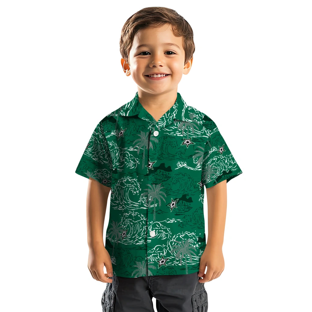Dallas Stars Hawaiian Shirt - Wave Palm | Hula Hawaiian Shirts