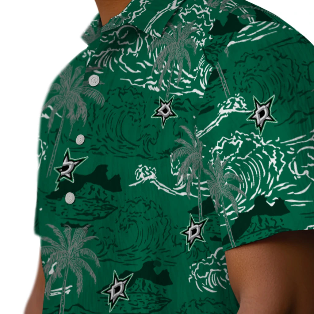 Dallas Stars Hawaiian Shirt - Wave Palm | Hula Hawaiian Shirts