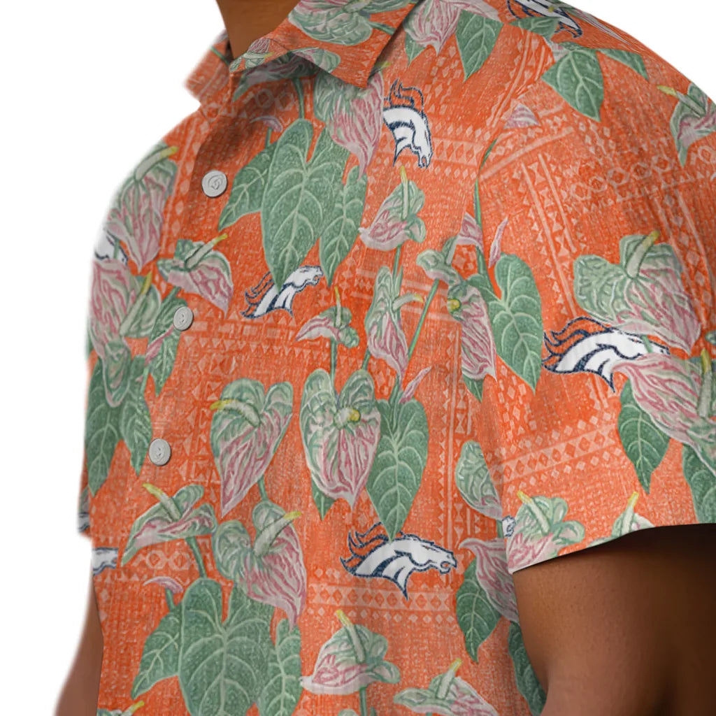 Denver Broncos Hawaiian Shirt - Anthurium Overlay | Hula Hawaiian Shirts