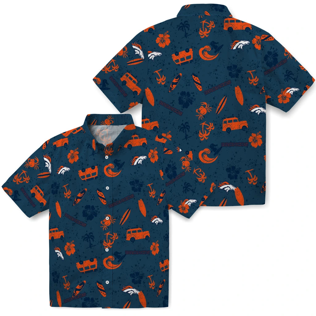 Denver Broncos Hawaiian Shirt - Beach Vibe | Hula Hawaiian Shirts