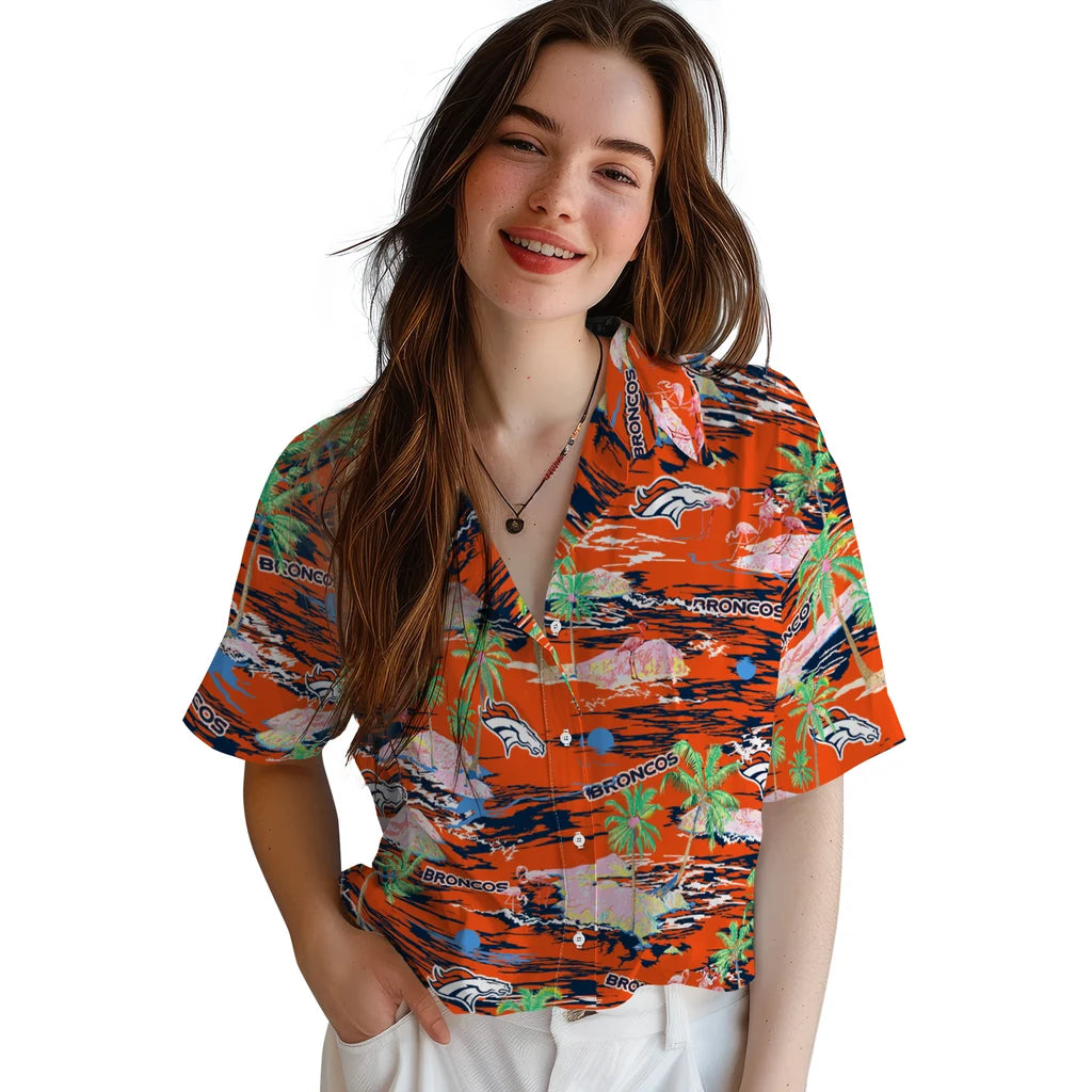 Denver Broncos Hawaiian Shirt - Hawaii Island | Hula Hawaiian Shirts
