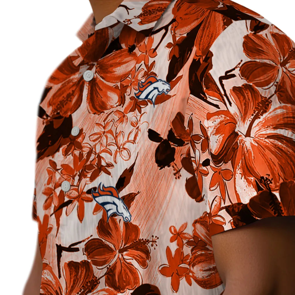 Denver Broncos Hawaiian Shirt - Hibiscus Arrangement | Hula Hawaiian Shirts