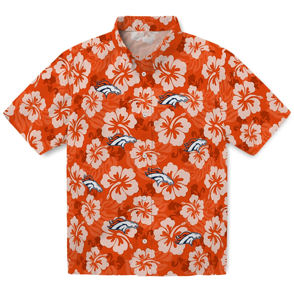 Denver Broncos Hawaiian Shirt - Hibiscus Cluster | Hula Hawaiian Shirts