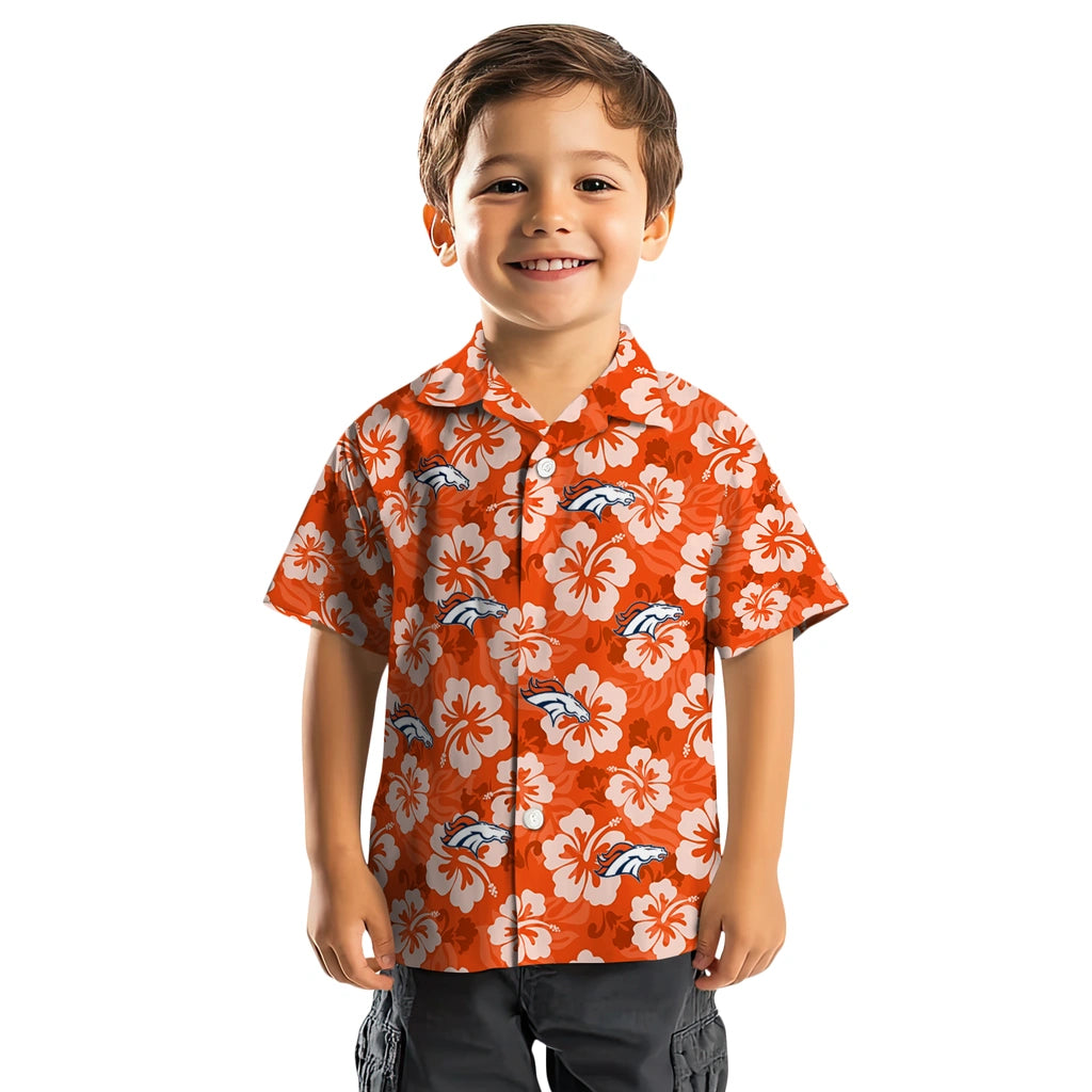 Denver Broncos Hawaiian Shirt - Hibiscus Cluster | Hula Hawaiian Shirts
