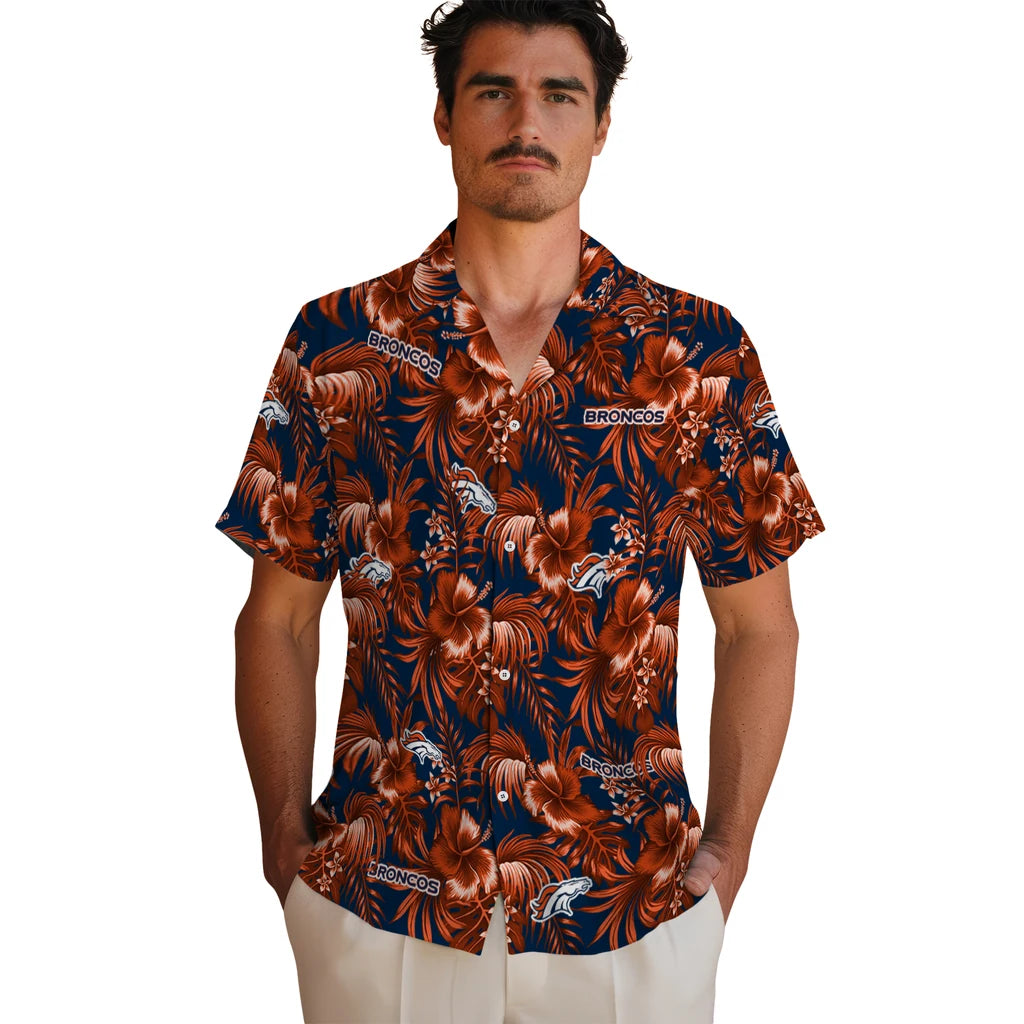 Denver Broncos Hawaiian Shirt - Hibiscus Exotic | Hula Hawaiian Shirts