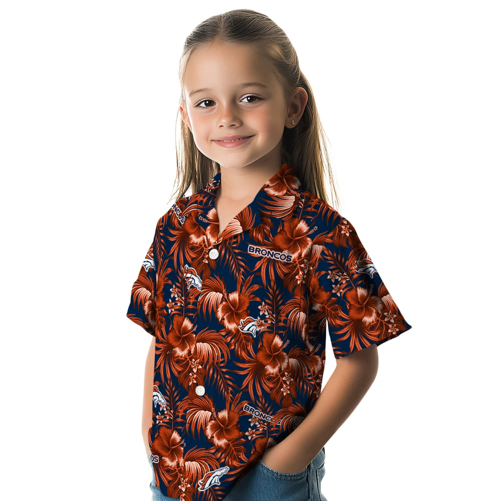 Denver Broncos Hawaiian Shirt - Hibiscus Exotic | Hula Hawaiian Shirts