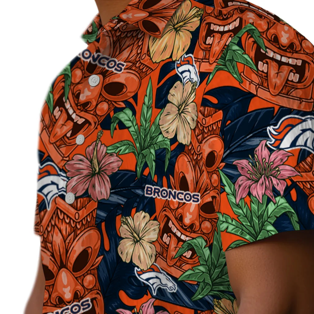Denver Broncos Hawaiian Shirt - Hibiscus Tiki Jungle | Hula Hawaiian Shirts