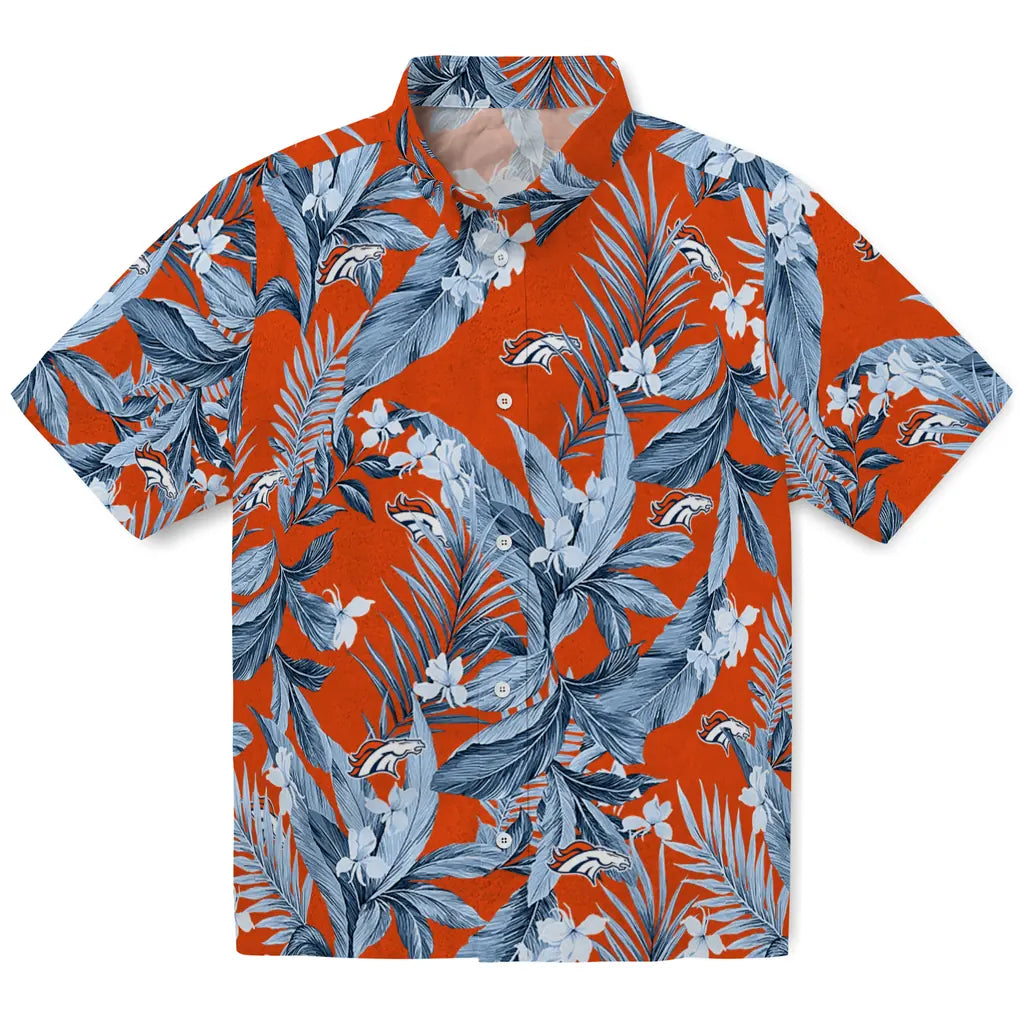 Denver Broncos Hawaiian Shirt - Palm Leaves | Hula Hawaiian Shirts