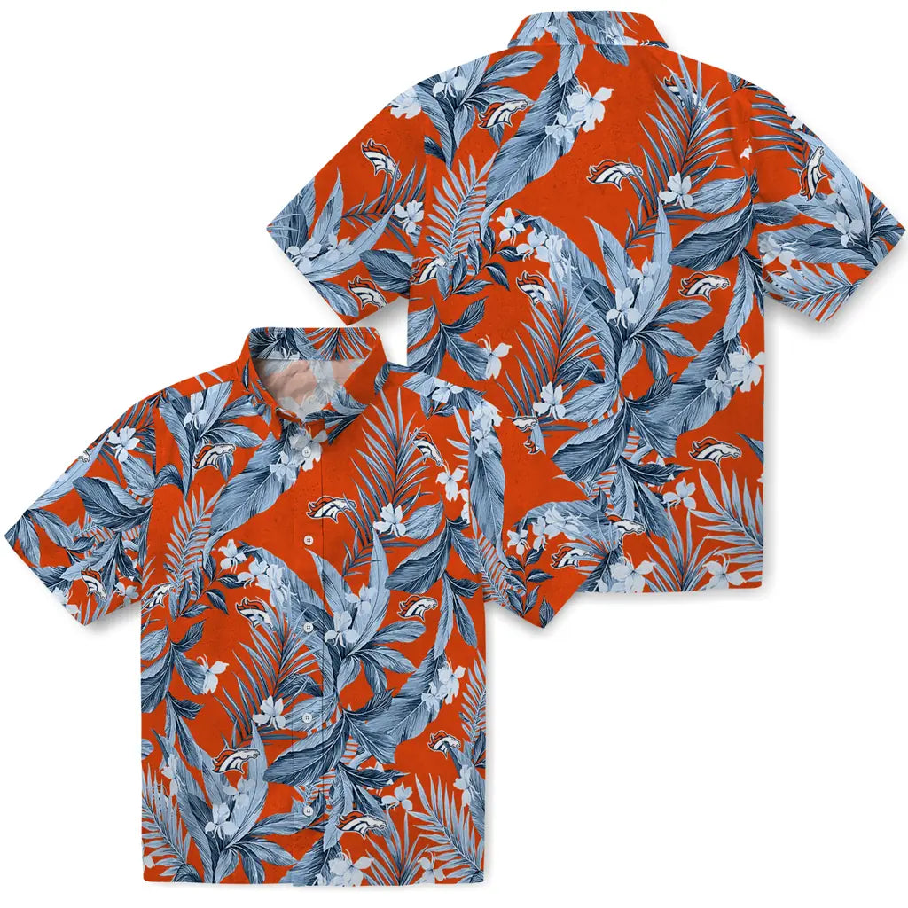 Denver Broncos Hawaiian Shirt - Palm Leaves | Hula Hawaiian Shirts