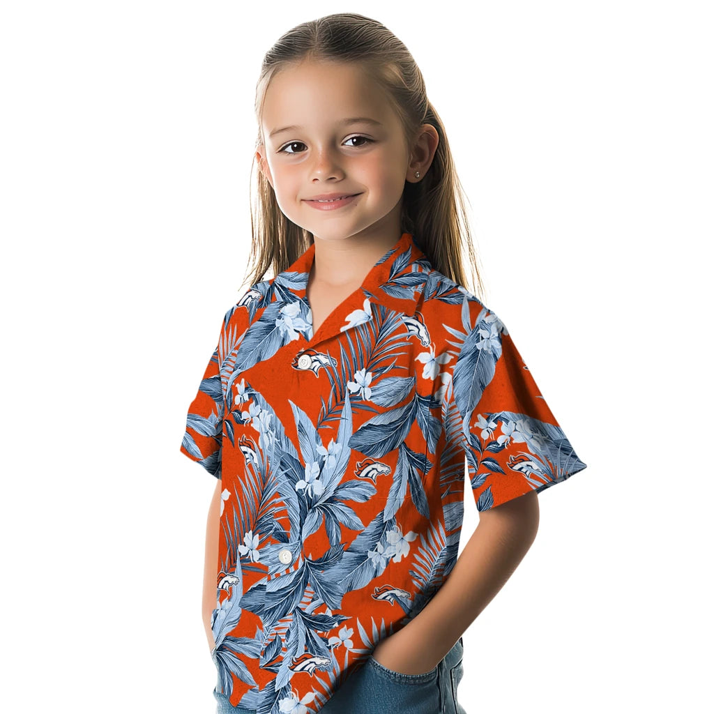 Denver Broncos Hawaiian Shirt - Palm Leaves | Hula Hawaiian Shirts