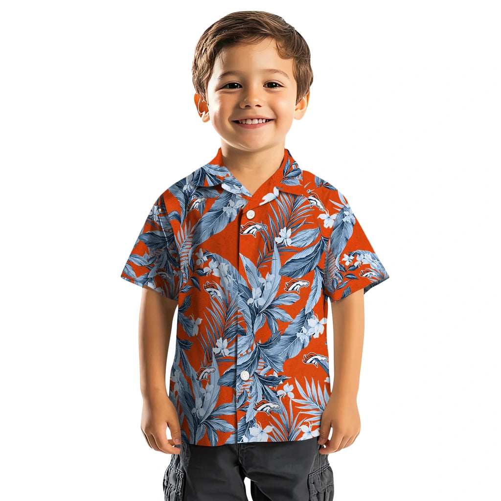 Denver Broncos Hawaiian Shirt - Palm Leaves | Hula Hawaiian Shirts