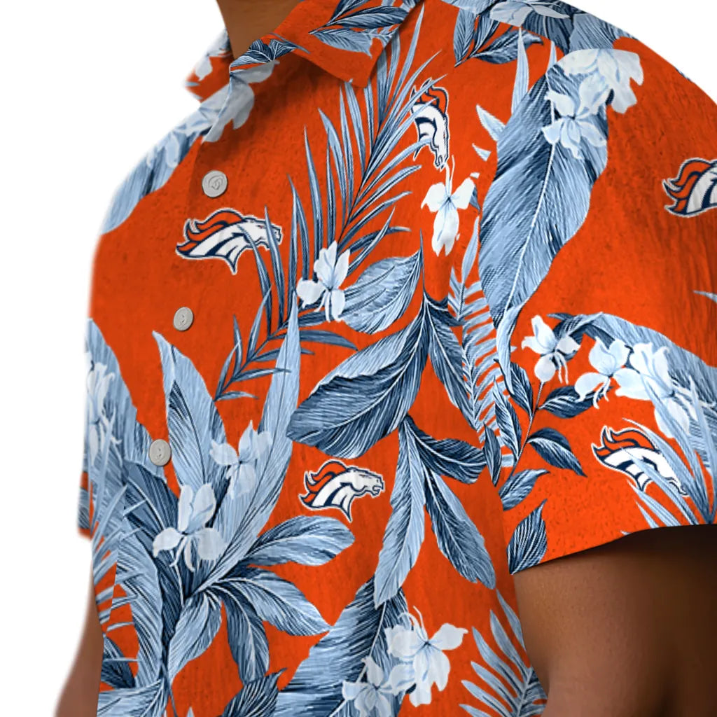 Denver Broncos Hawaiian Shirt - Palm Leaves | Hula Hawaiian Shirts