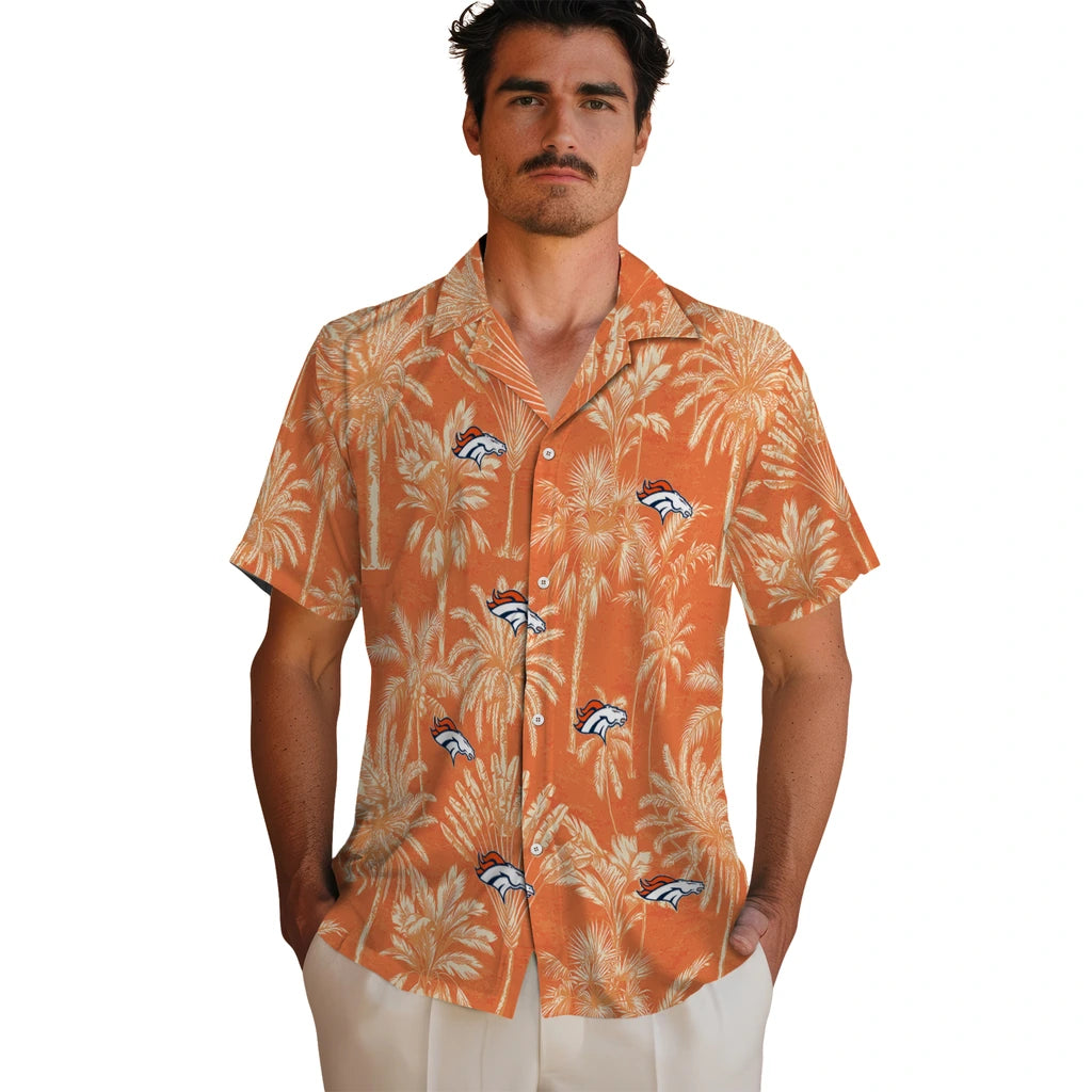 Denver Broncos Hawaiian Shirt - Vintage Palm Tree | Hula Hawaiian Shirts