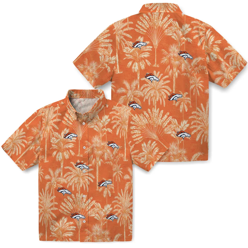 Denver Broncos Hawaiian Shirt - Vintage Palm Tree | Hula Hawaiian Shirts
