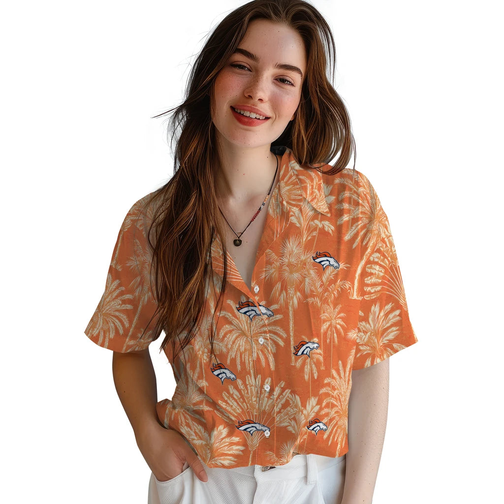 Denver Broncos Hawaiian Shirt - Vintage Palm Tree | Hula Hawaiian Shirts