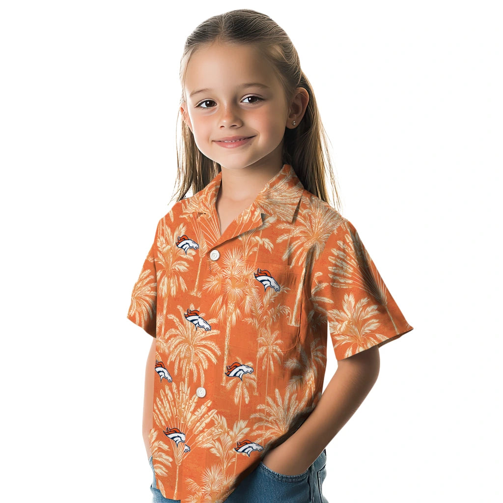 Denver Broncos Hawaiian Shirt - Vintage Palm Tree | Hula Hawaiian Shirts