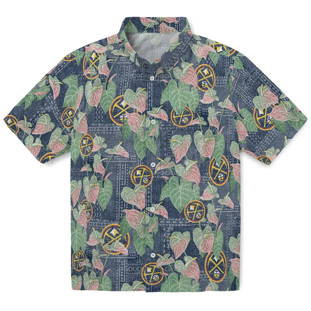 Denver Nuggets Hawaiian Shirt - Anthurium Overlay | Hula Hawaiian Shirts