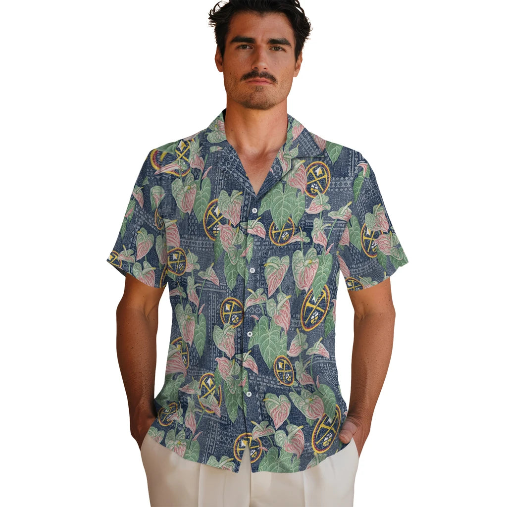 Denver Nuggets Hawaiian Shirt - Anthurium Overlay | Hula Hawaiian Shirts