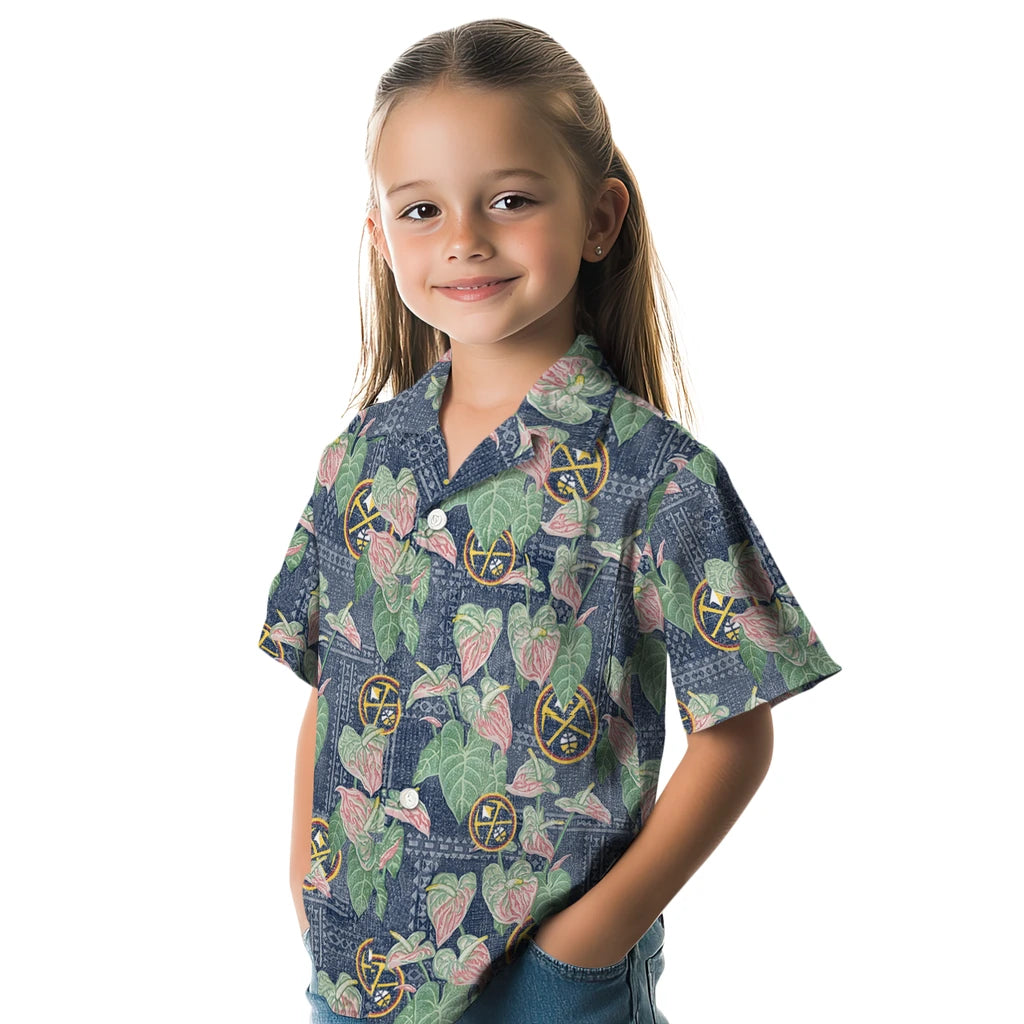Denver Nuggets Hawaiian Shirt - Anthurium Overlay | Hula Hawaiian Shirts