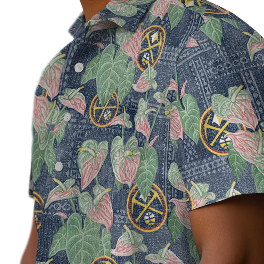 Denver Nuggets Hawaiian Shirt - Anthurium Overlay | Hula Hawaiian Shirts