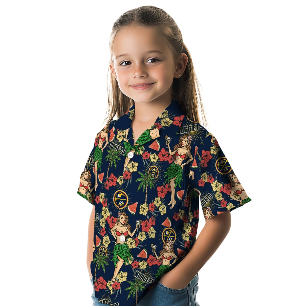 Denver Nuggets Hawaiian Shirt - Hawaiian Girls Design | Hula Hawaiian Shirts