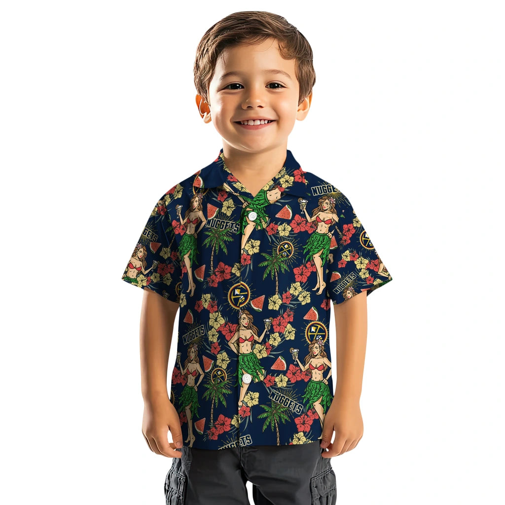 Denver Nuggets Hawaiian Shirt - Hawaiian Girls Design | Hula Hawaiian Shirts