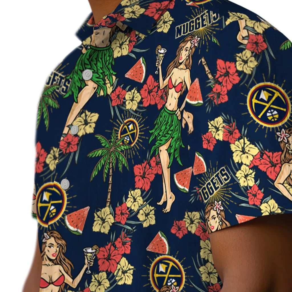 Denver Nuggets Hawaiian Shirt - Hawaiian Girls Design | Hula Hawaiian Shirts