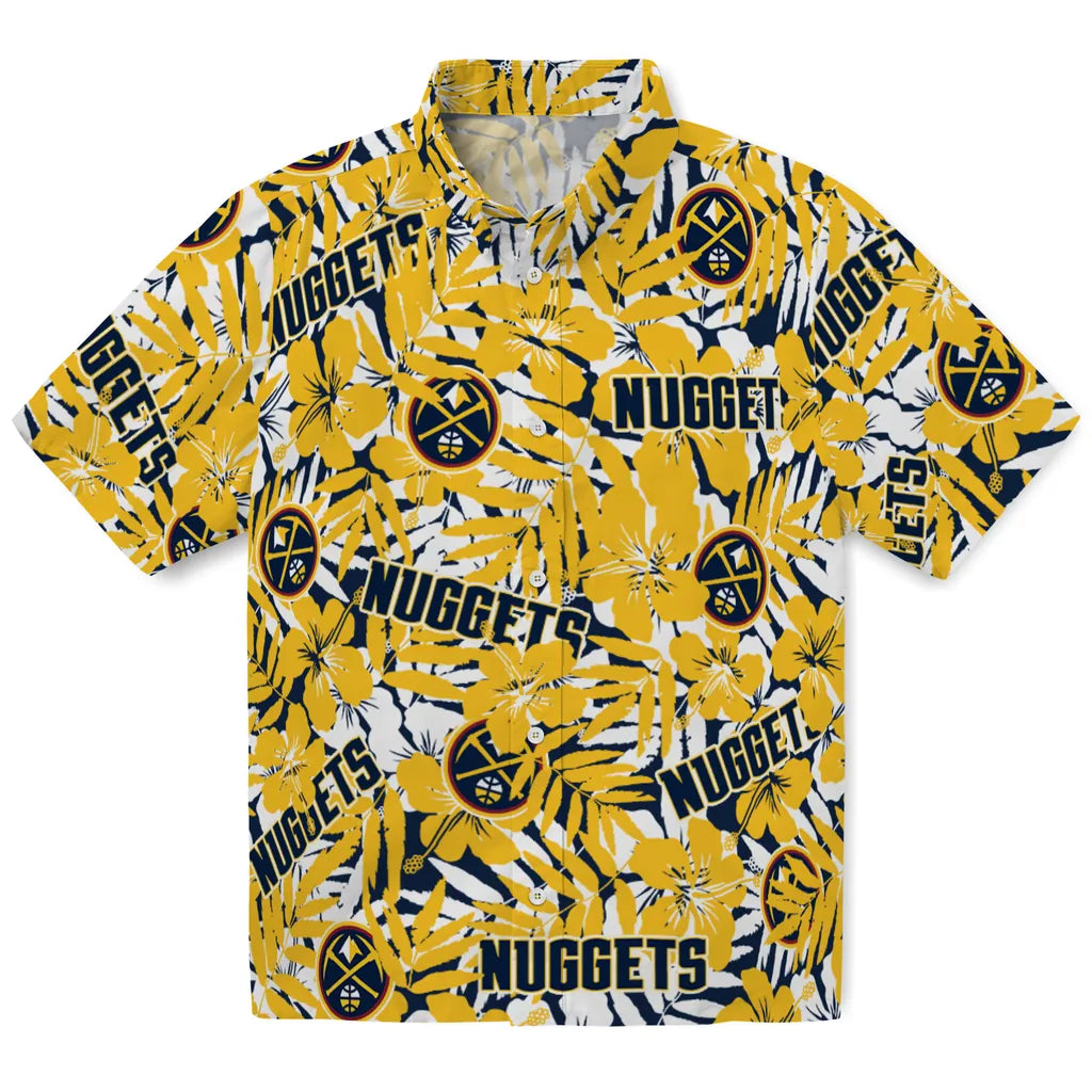 Denver Nuggets Hawaiian Shirt - Hibiscus Overlay | Hula Hawaiian Shirts