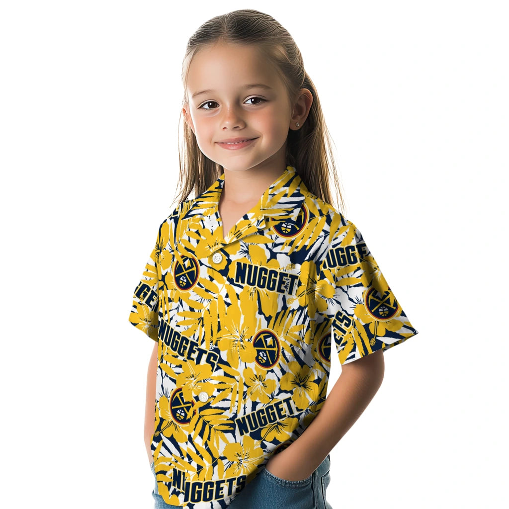 Denver Nuggets Hawaiian Shirt - Hibiscus Overlay | Hula Hawaiian Shirts