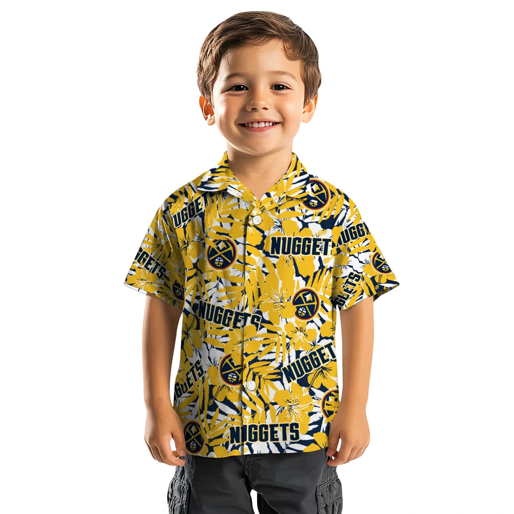 Denver Nuggets Hawaiian Shirt - Hibiscus Overlay | Hula Hawaiian Shirts