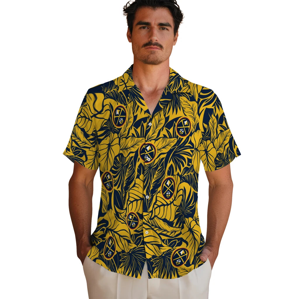 Denver Nuggets Hawaiian Shirt - Monstera Layer | Hula Hawaiian Shirts