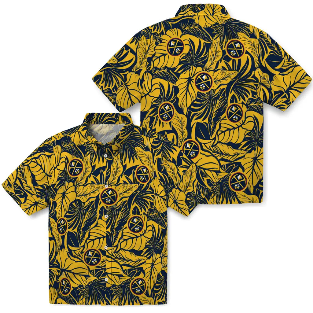 Denver Nuggets Hawaiian Shirt - Monstera Layer | Hula Hawaiian Shirts